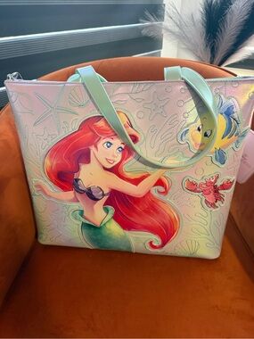 Loungefly The Little Mermaid Ariel Tote in Pink, Red & Mint NWT
